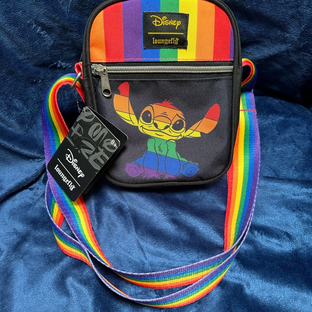 Stitch rainbow Loungefly crossbody purse